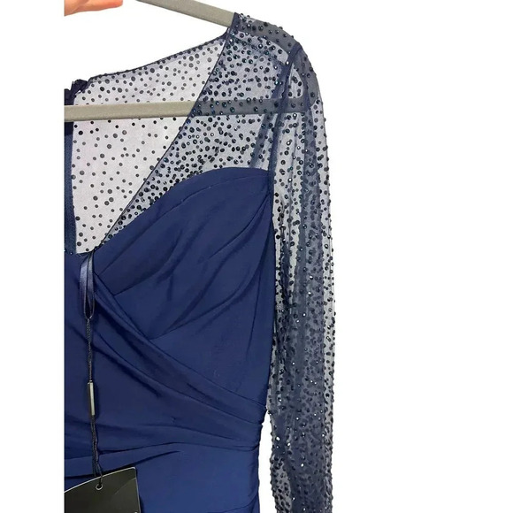 LA FEMME 30028 Navy Maxi Gown Size 2 - Picture 6 of 9